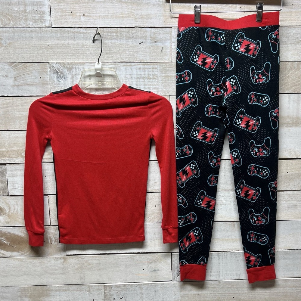 Cuddl Duds Pajamas Boys 10 Red Black Gamer Gaming‎ Its Under Control - Picture 3 of 12